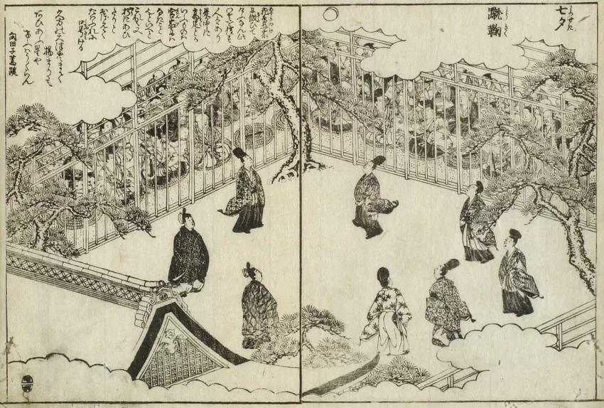 Kemari (七夕蹴鞠(都林泉名勝図会 巻之一 13頁)) Kemari (七夕蹴鞠(都林泉名勝図会 巻之一 13頁))